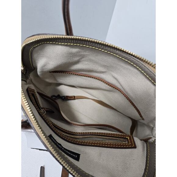 Dooney & Bourke Domed Satchel /Crossbody Taupe/Tan Pebble Leather & Tan Wallet - Picture 13 of 16